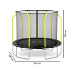 Plum Wave 10ft Springsafe Trampoline with Safety Enclosure | Black Outdoor Trampoline for Kids Ages 3–12 Years