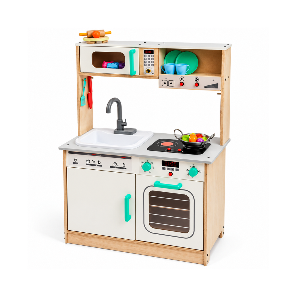 Curious Cub Kitchen Set with Running Water Sink