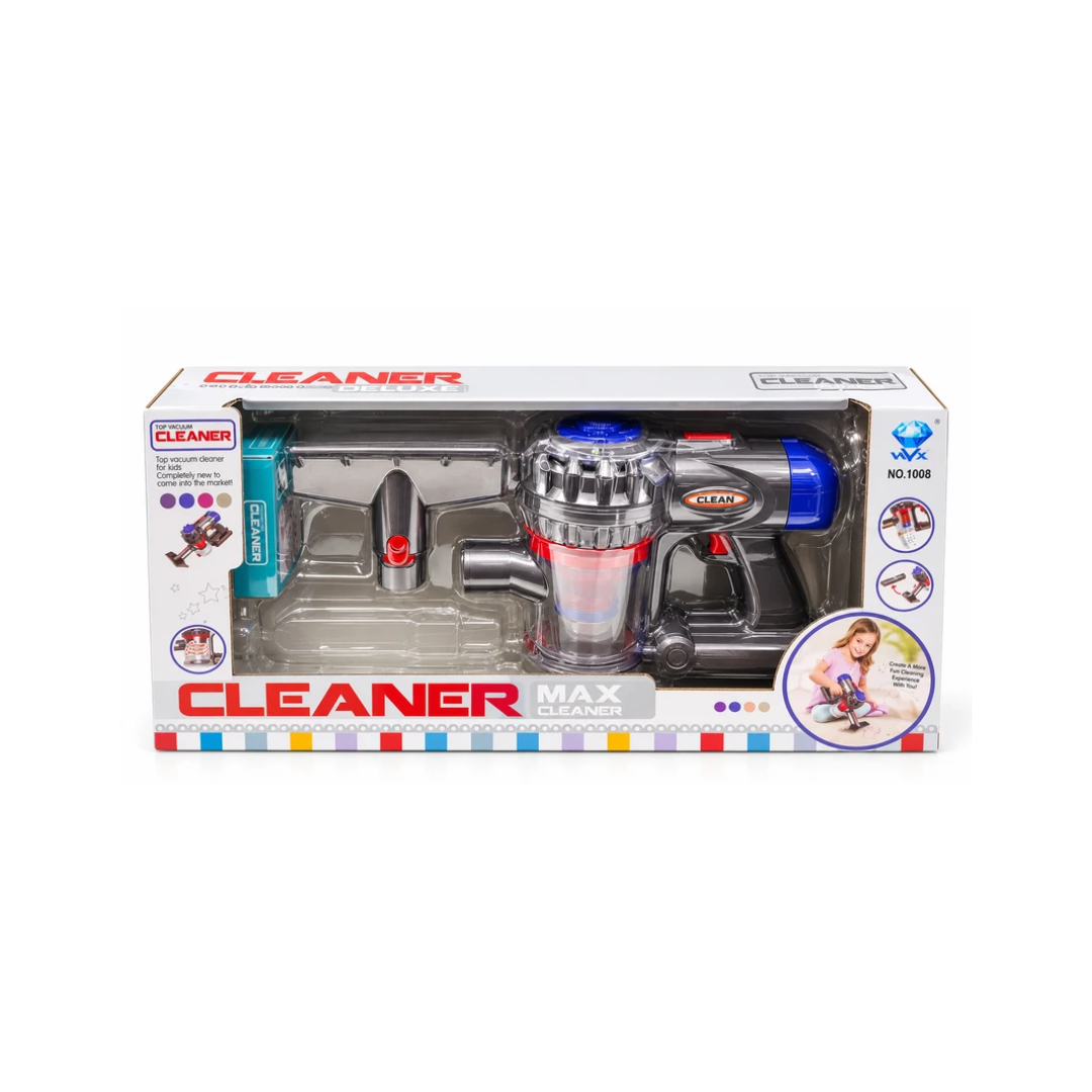 HYZ Cleaner Max Deluxe Toy Vacuum Cleaner for Kids, Interactive Pretend Play Cleaning Set