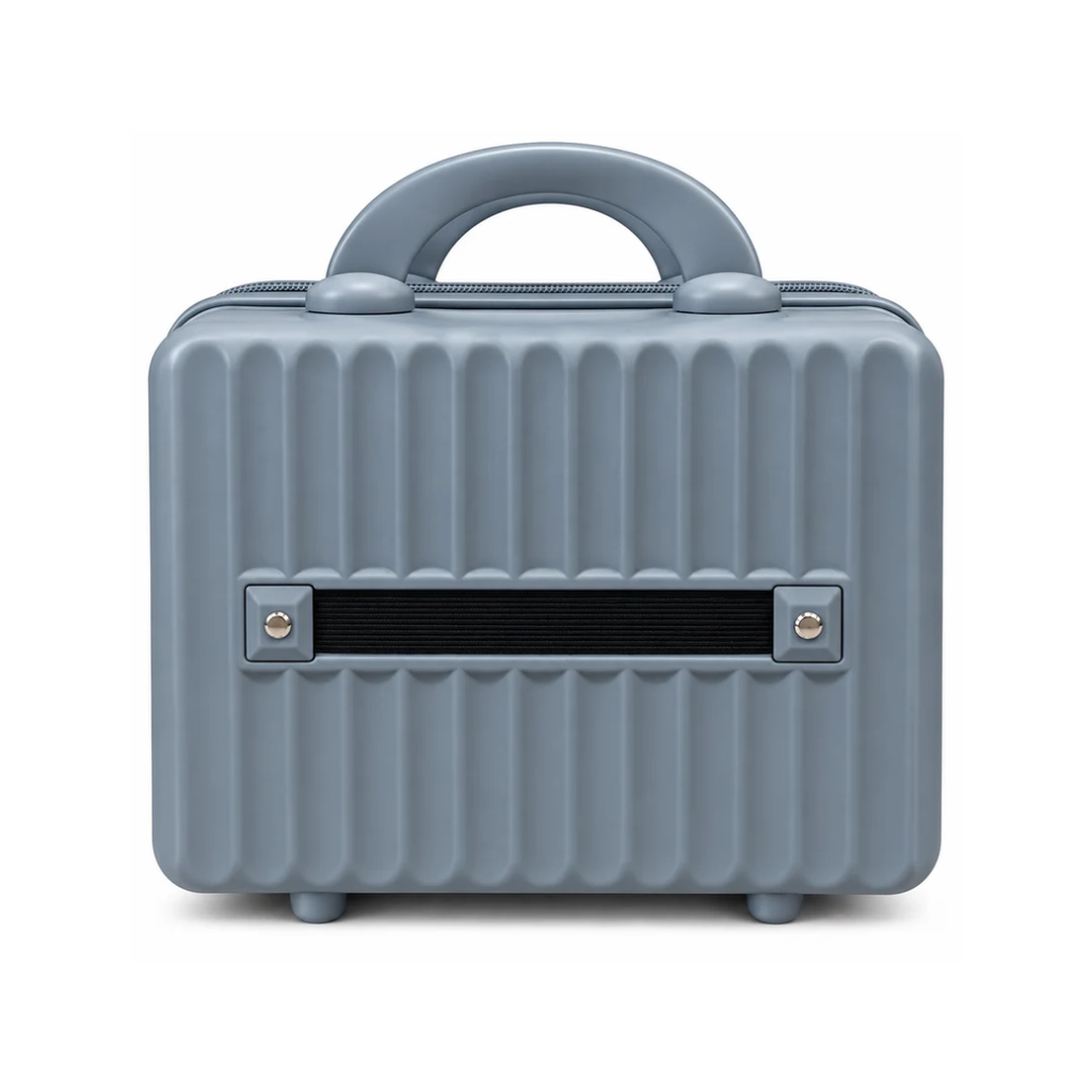 Portable Hard Shell Makeup & Travel Organizer Case with Handle – Blue Grey (30cm)