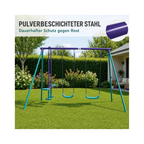 Plum Jupiter Metal Double Swing Set with Glider for Kids 3–10 Years – 2 Swings, Glider & Steel Frame, Multicolour