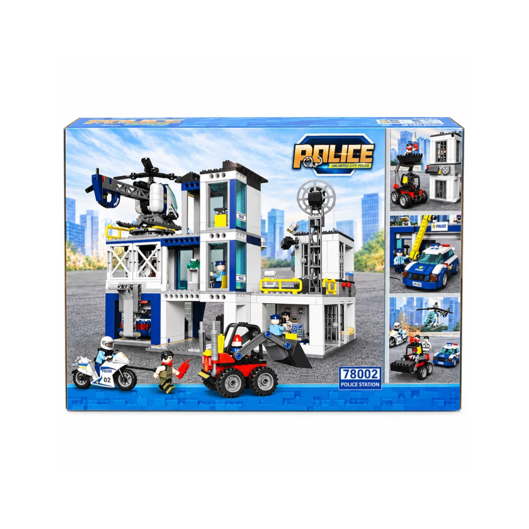 Be Cool Police Station Building Blocks Set – 1139 PCS City Police Playset with Vehicles & Figures – 8+ Years
