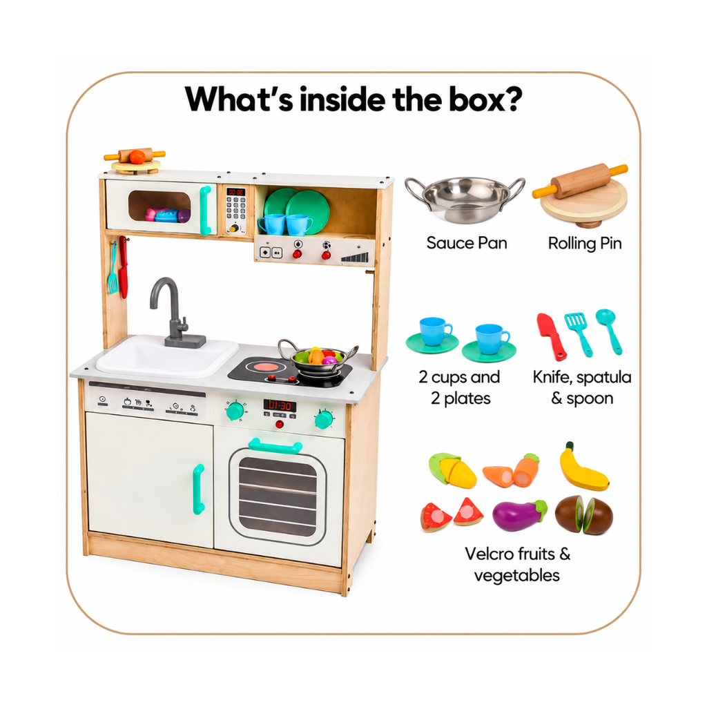 Curious Cub Kitchen Set with Running Water Sink
