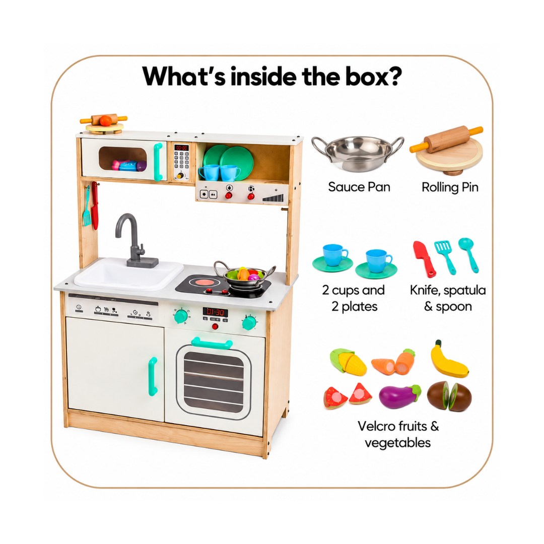 Curious Cub Kitchen Set with Running Water Sink