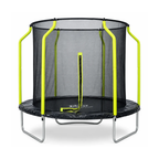 Plum Wave 8ft Springsafe Trampoline with Safety Enclosure | Black Outdoor Trampoline for Kids Ages 3–8 Years