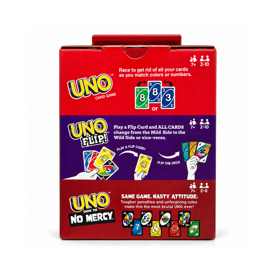 Mattel Games UNO Greatest Hits Gift Pack with 3 Card Games, UNO, UNO Flip & UNO Show
