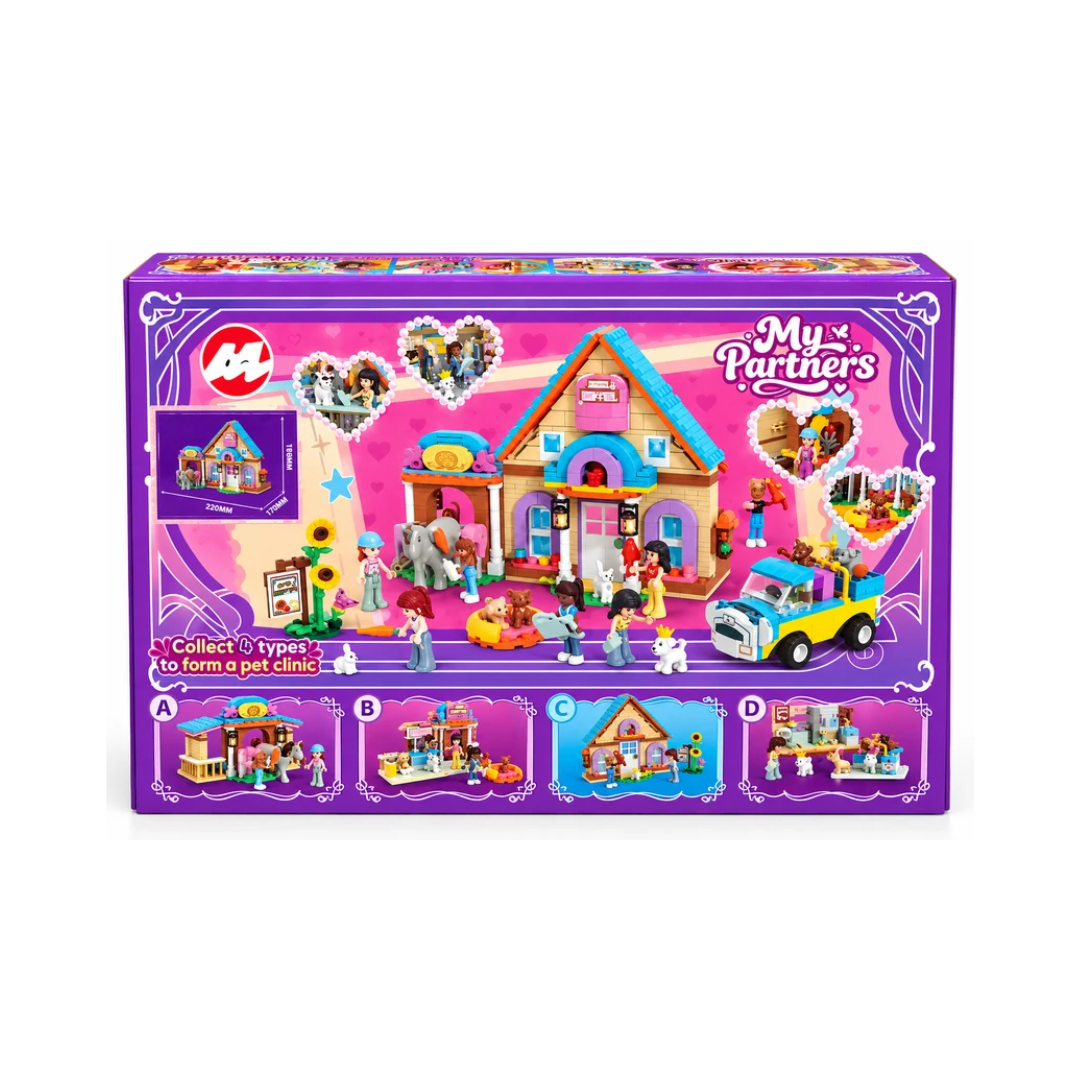 My Partners Warm Cabin Building Blocks Set 288 Pieces – Dollhouse Construction Toy for Kids Ages 6+