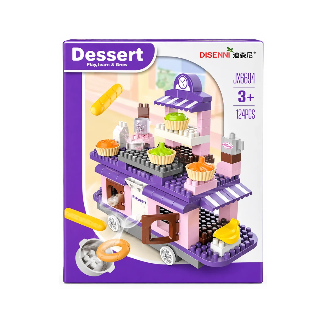 Disenni Dessert Mobile Bakery Building Blocks Set – 124 Pcs JX6694 | 3+ Years