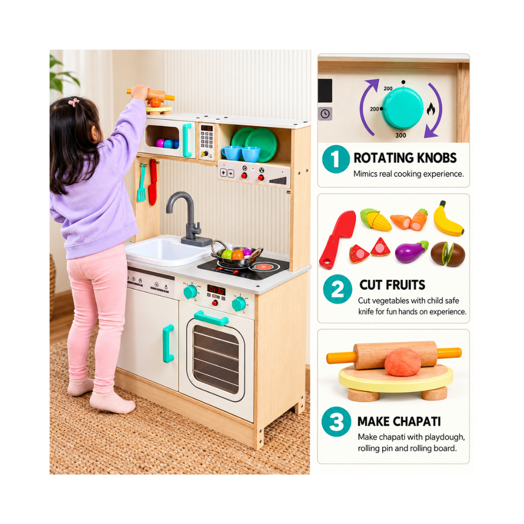 Curious Cub Kitchen Set with Running Water Sink