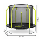 Plum Wave 8ft Springsafe Trampoline with Safety Enclosure | Black Outdoor Trampoline for Kids Ages 3–8 Years