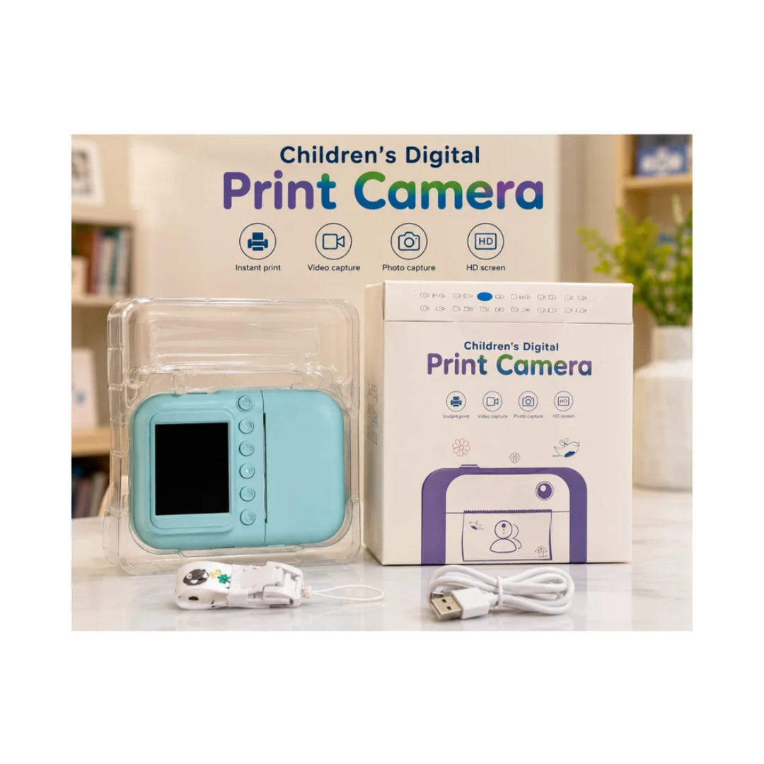 Children’s Digital Instant Print Camera with HD Screen – Photo & Video Camera for Kids Assorted Color