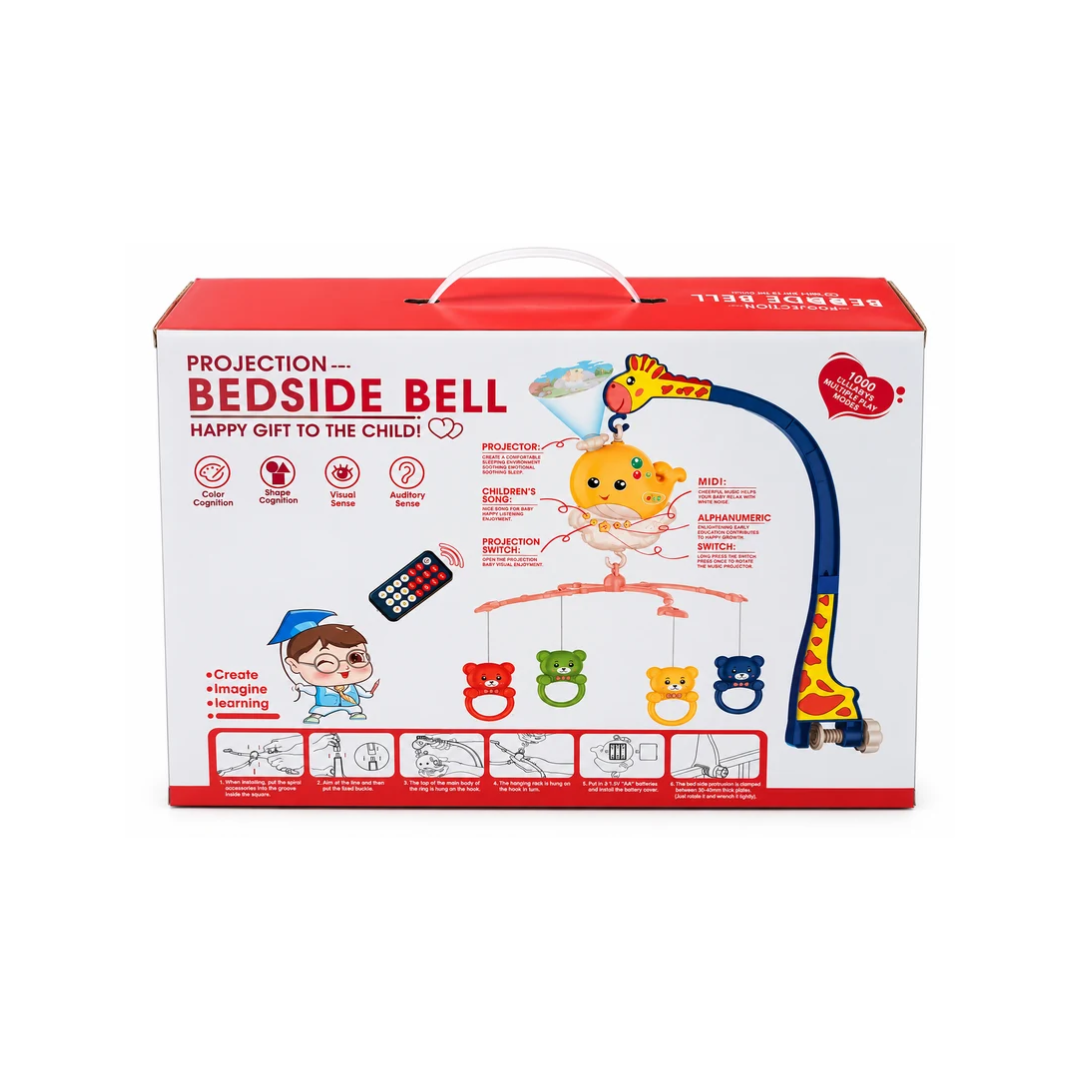 Projection Bedside Bell Baby Crib Mobile with Remote Control, Music & Projection – 0M+