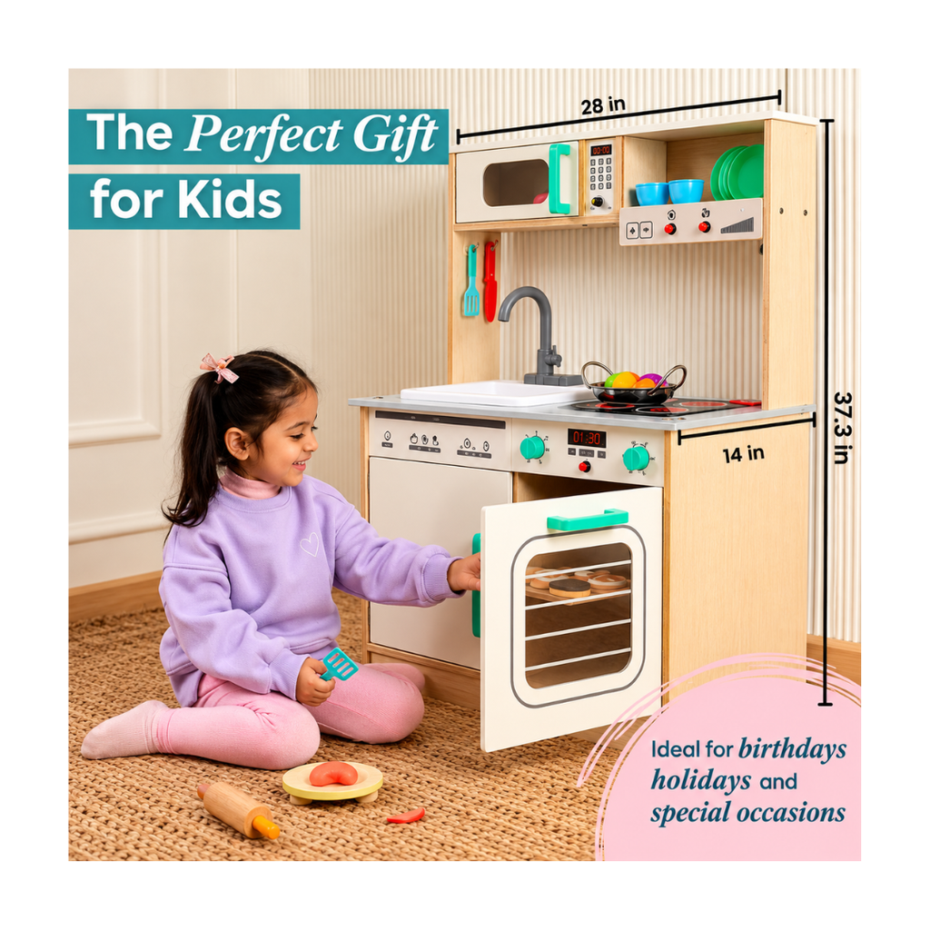 Curious Cub Kitchen Set with Running Water Sink