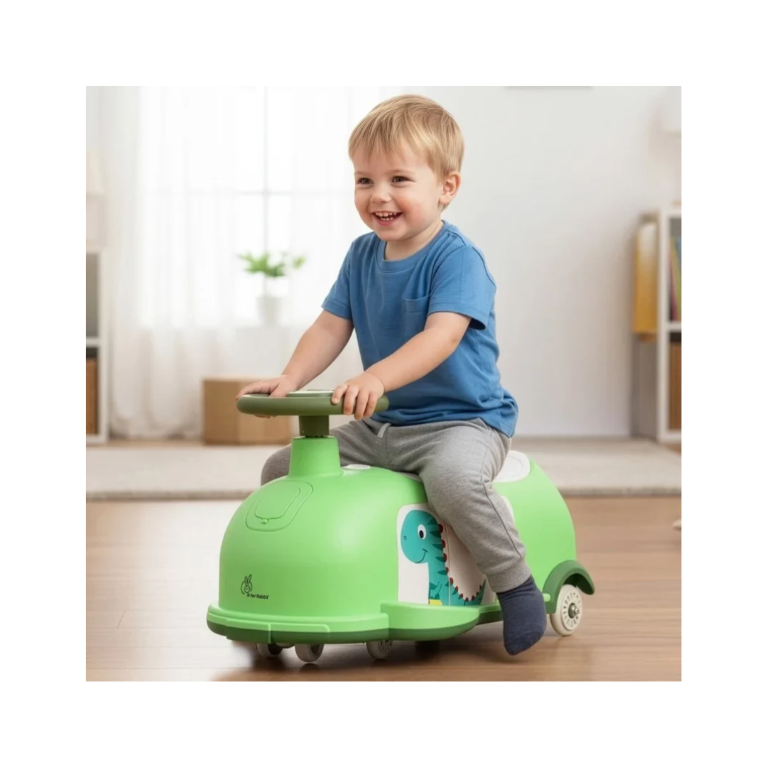 R For Rabbit Iya Iya Poppy 3 in 1 Kids Ride On Swing Car Green White