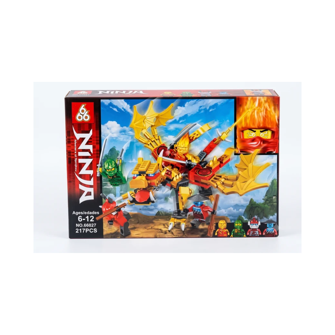 Ninja Masters of Spinjitzu Dragon Building Blocks Set 217 Pieces – 66027, Ages 6–12
