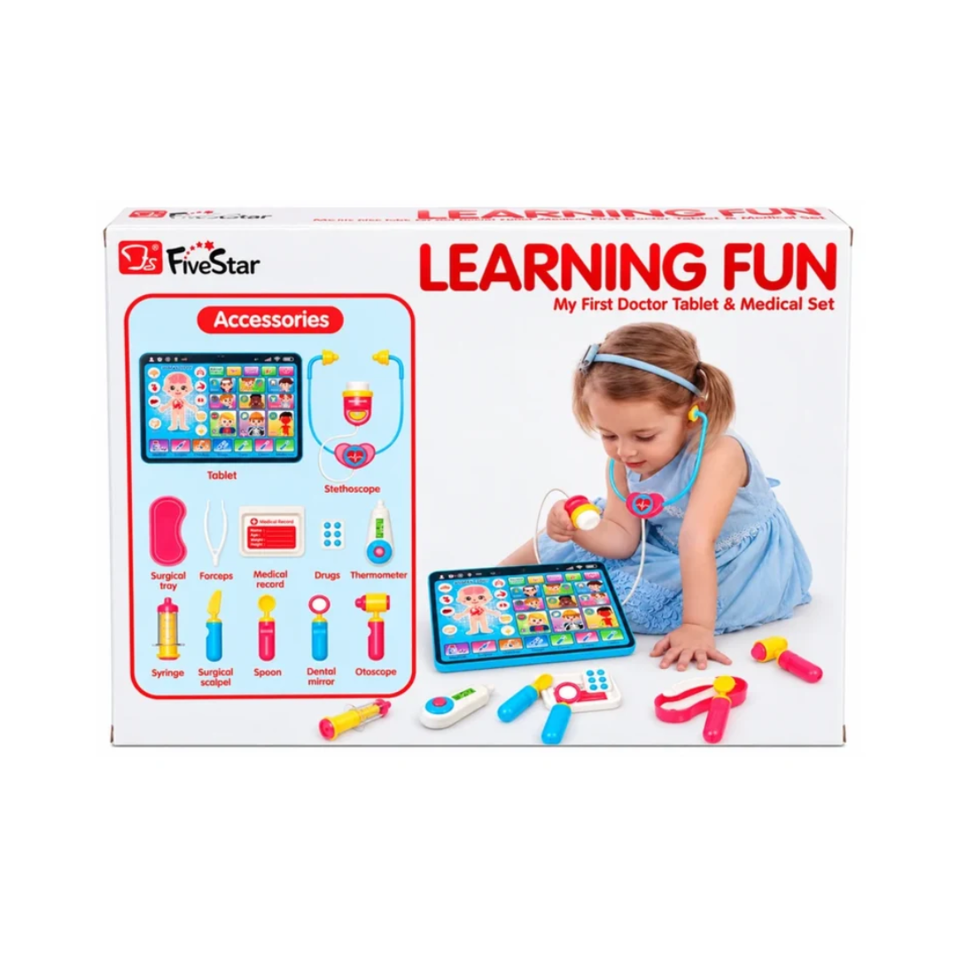 FiveStar My First Doctor Tablet & Medical Set – Interactive Pretend Play Kit