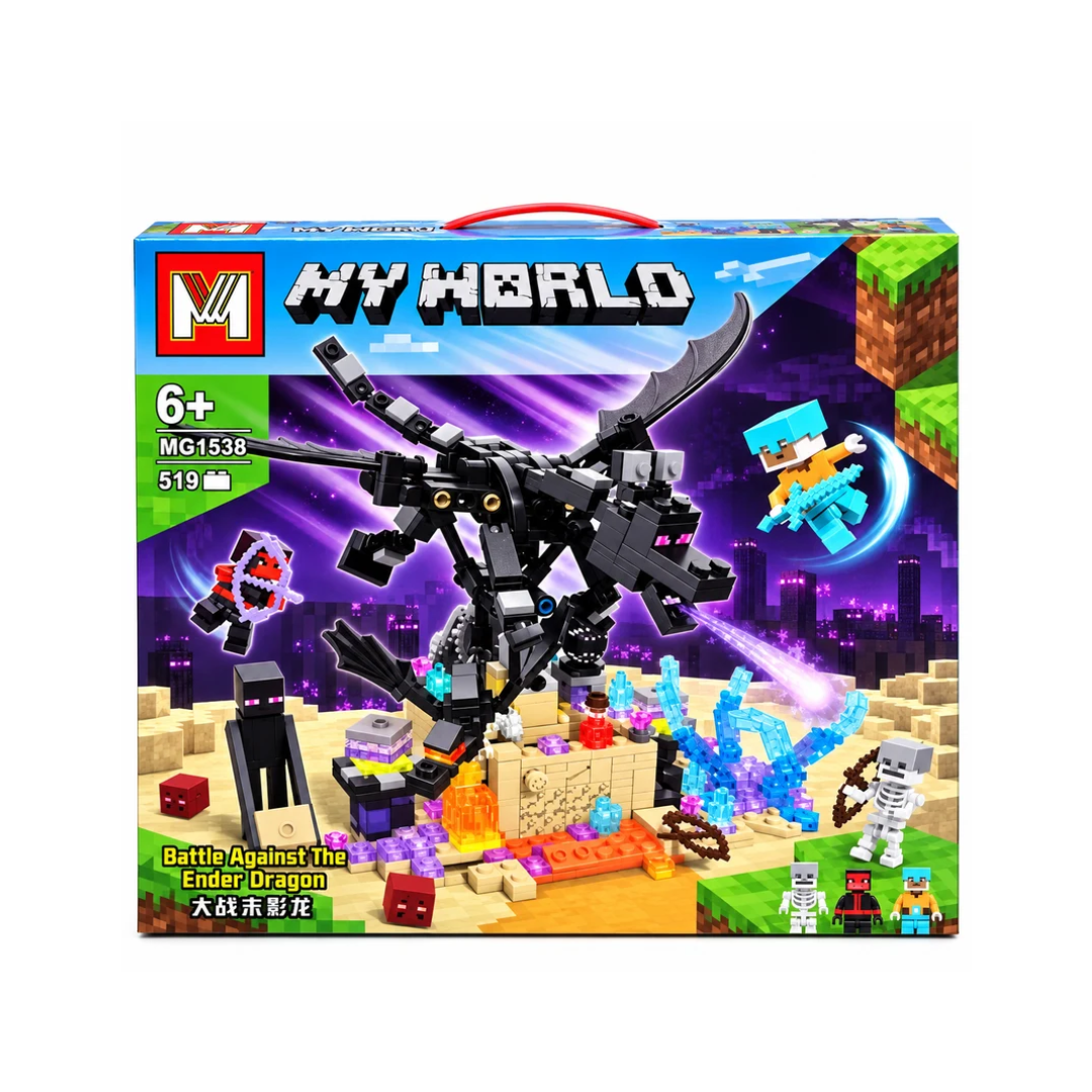 My World Battle Against The Ender Dragon Building Blocks Set – 519 PCS | MG1538 | Ages 6+
