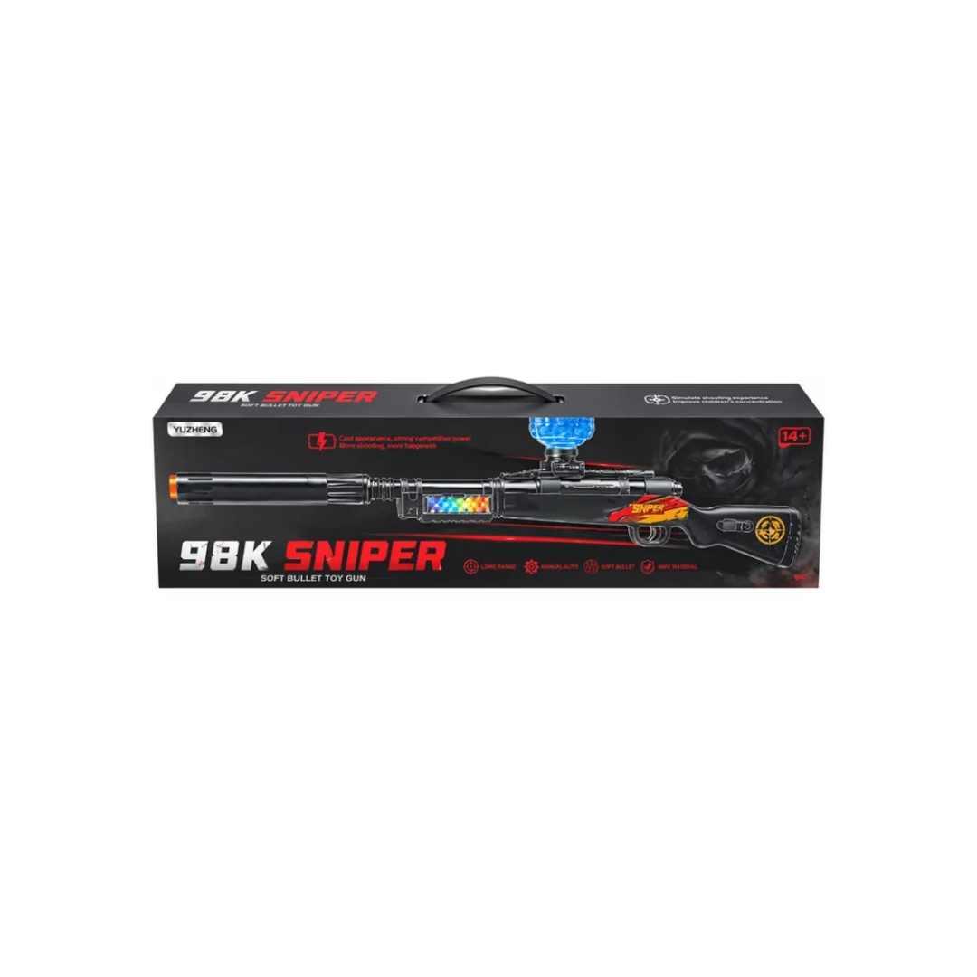 98K Sniper Electric Soft Bullet Toy Gun with Automatic Firing, Light & Sound