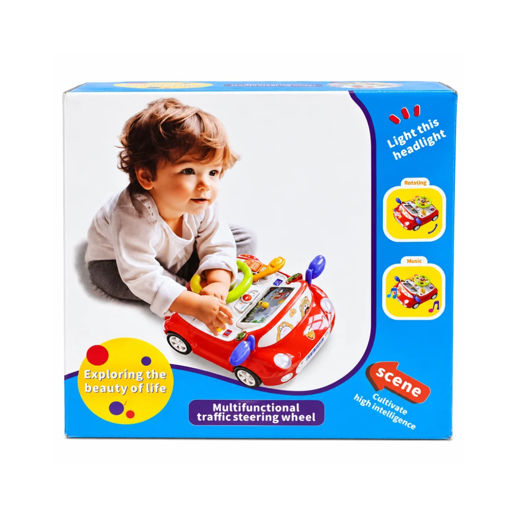 CX Toys Multifunctional Traffic Steering Wheel Driving Simulator Toy with Music & Lights – 3+ Years