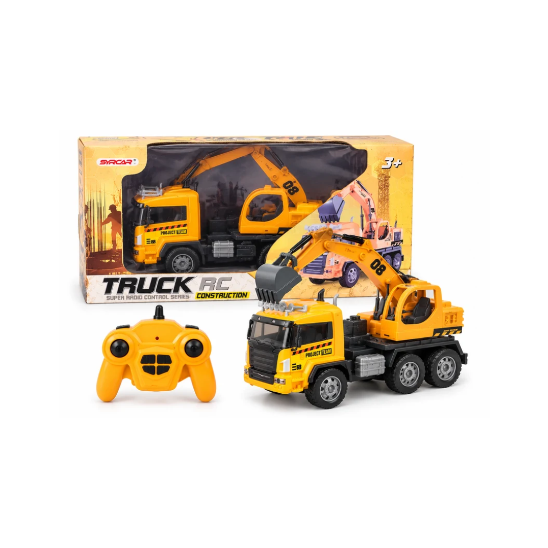 SYRCAR RC Construction Truck with Excavator | Remote Control Toy for Kids 3+ Years