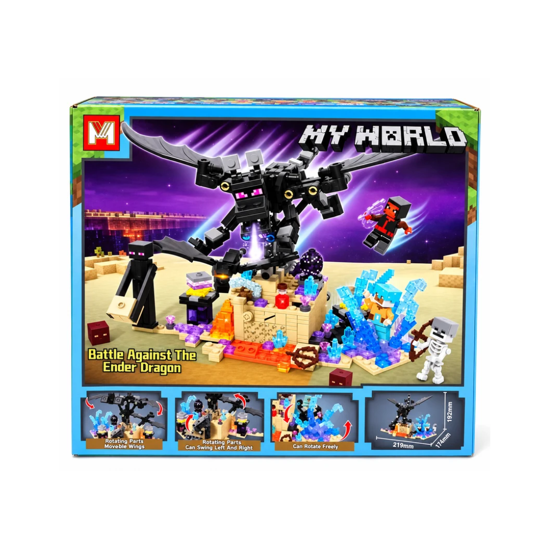 My World Battle Against The Ender Dragon Building Blocks Set – 519 PCS | MG1538 | Ages 6+