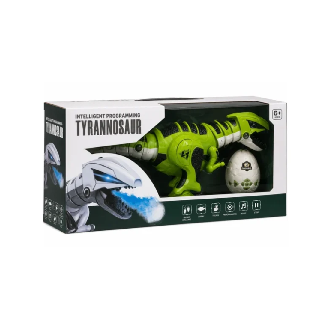 remote Control Intelligent Programming Tyrannosaur Interactive Dinosaur Toy with Spray, Touch & Music