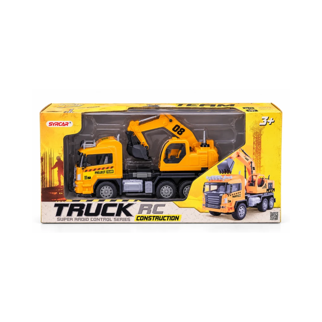 SYRCAR RC Construction Truck with Excavator | Remote Control Toy for Kids 3+ Years