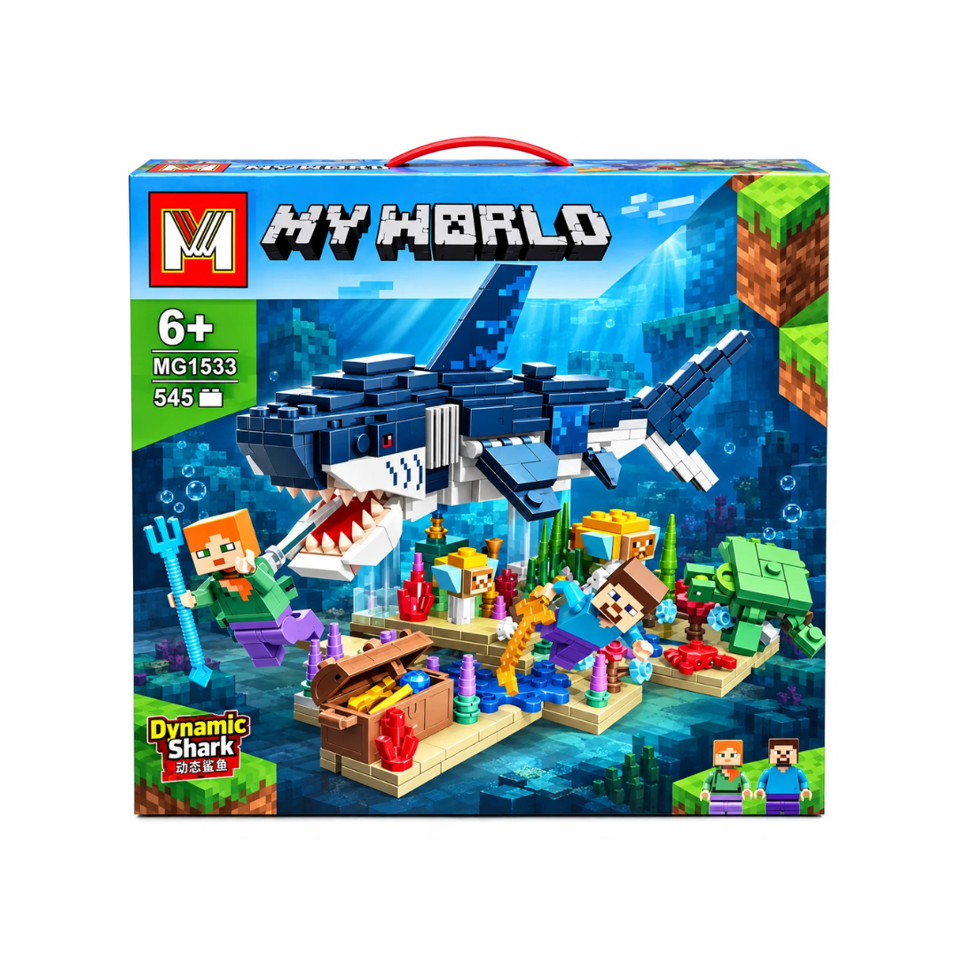 My World Dynamic Shark Building Blocks Set – 545 PCS | MG1533 | Ages 6+