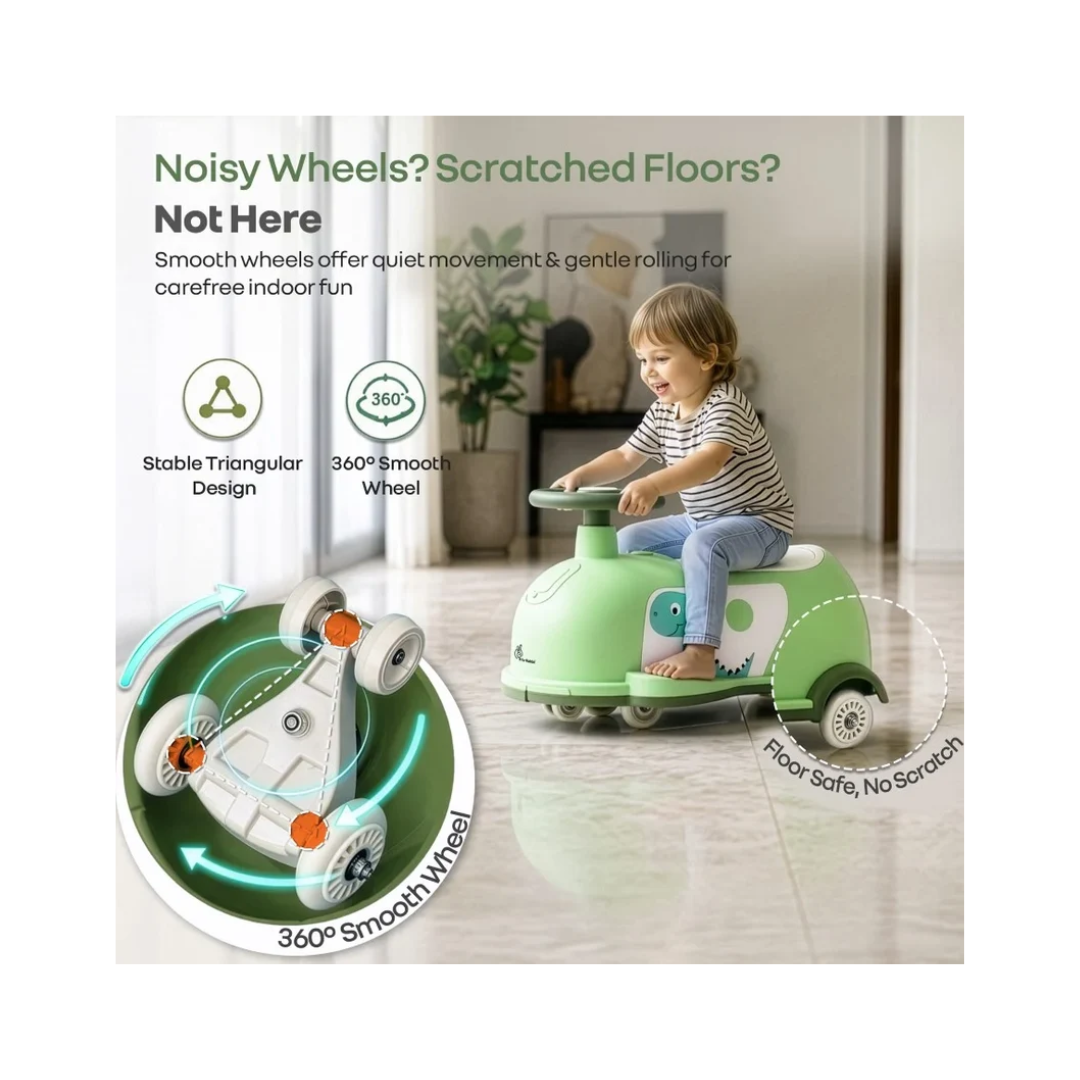 R For Rabbit Iya Iya Poppy 3 in 1 Kids Ride On Swing Car Green White