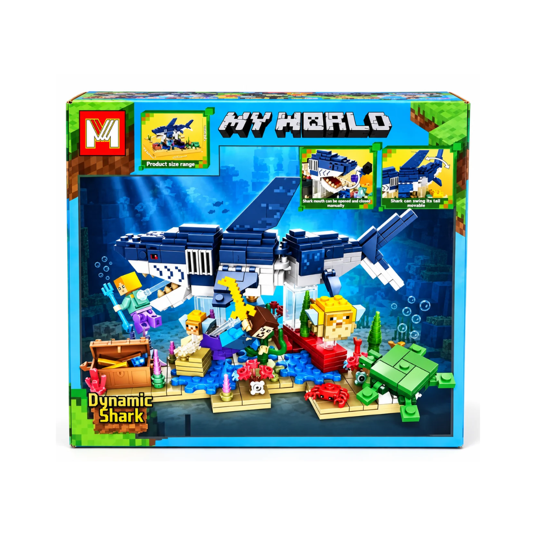 My World Dynamic Shark Building Blocks Set – 545 PCS | MG1533 | Ages 6+