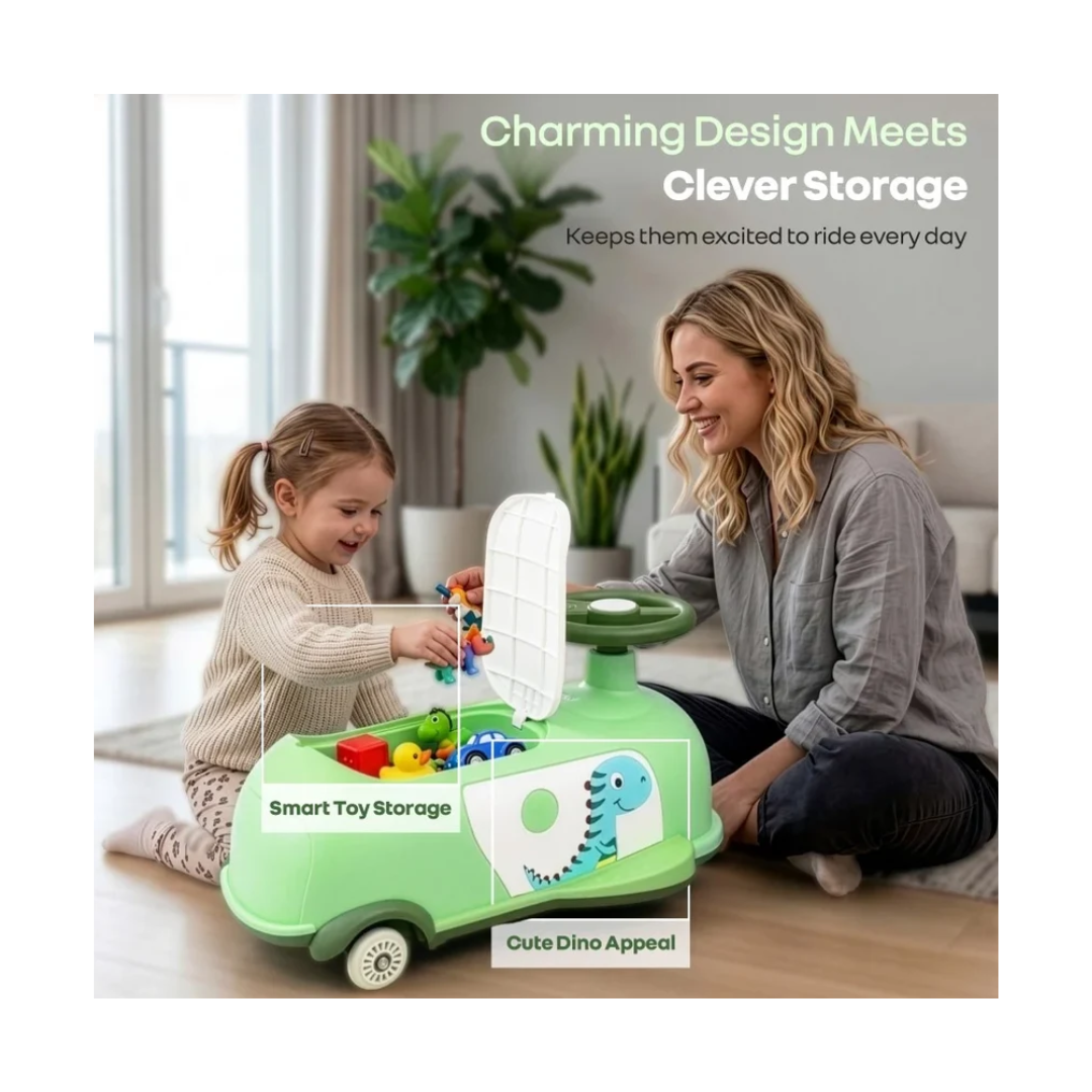 R For Rabbit Iya Iya Poppy 3 in 1 Kids Ride On Swing Car Green White