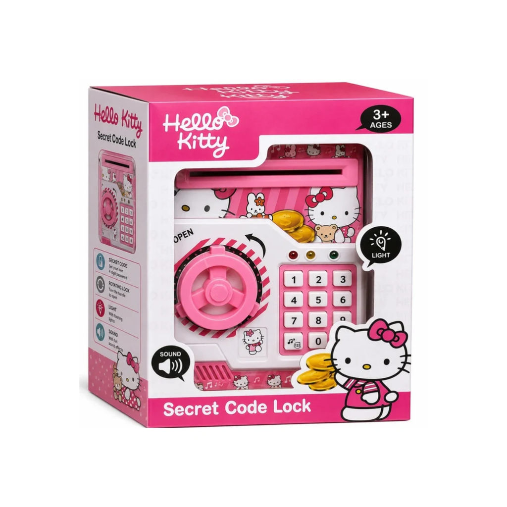 Hello Kitty Secret Code Lock Electronic Money Safe Piggy Bank for Kids