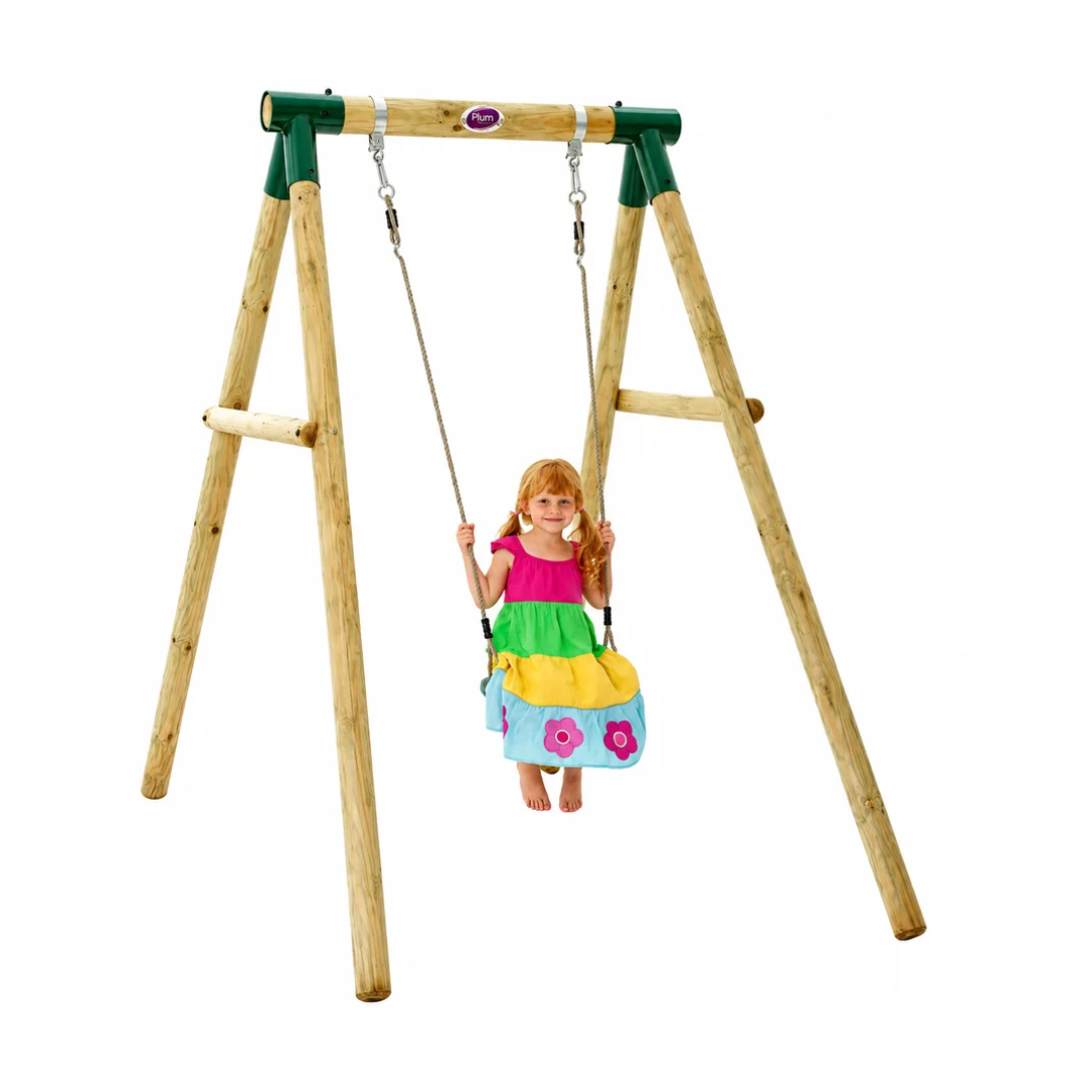 Plum Bush Baby Wooden Swing Set | FSC-Certified Outdoor Garden Swing for Kids Ages 3+ Years