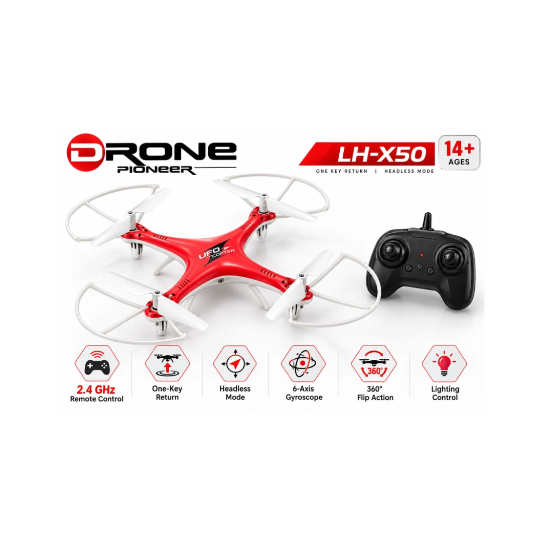 Lead Honor Drone Pioneer LH-X50 RC Drone with 360° Flip, Headless Mode & One Key Return