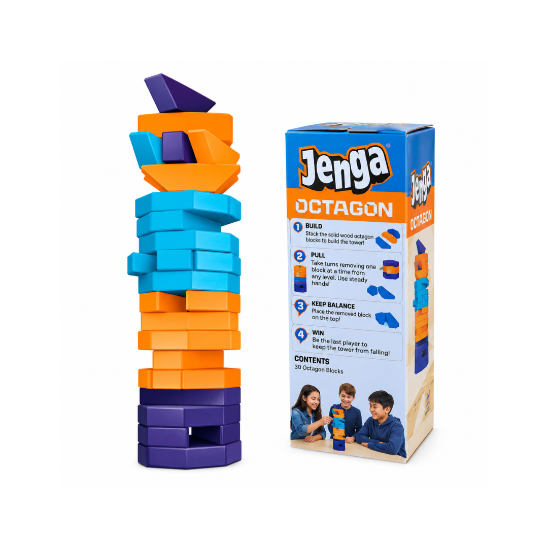 Rainbow Toys Jenga Octagon Wooden Toy