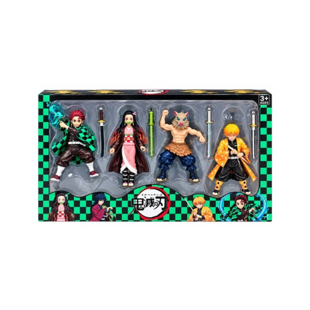 Demon Slayer 4-Piece Anime Character Action Figure Set
