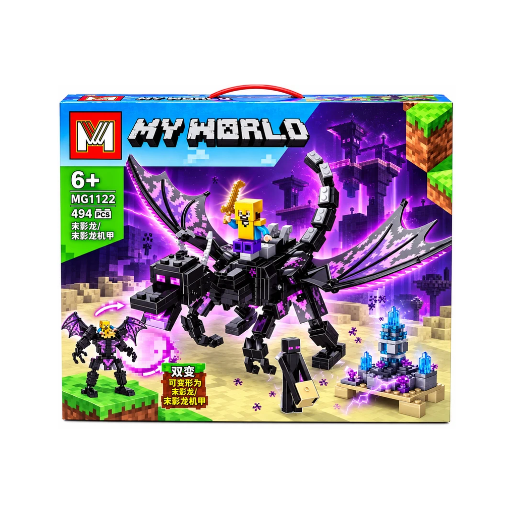 My World Ender Dragon Transforming Building Blocks Set – 494 PCS | MG1122 | Ages 6+