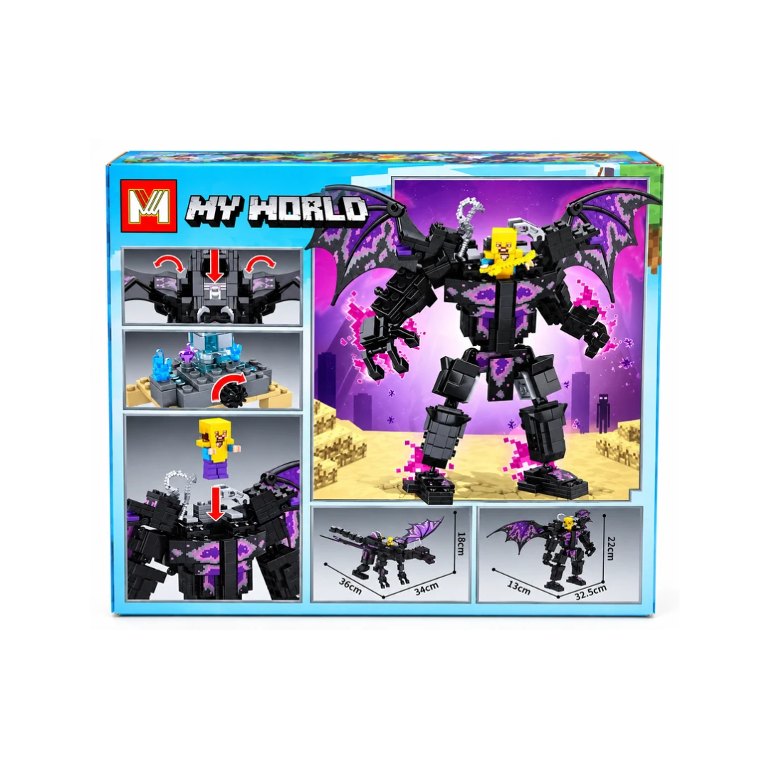 My World Ender Dragon Transforming Building Blocks Set – 494 PCS | MG1122 | Ages 6+