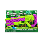 Pixel Building Block Bubble Gun – Automatic Bubble Blaster Toy | Green & Purple | 3+ Years