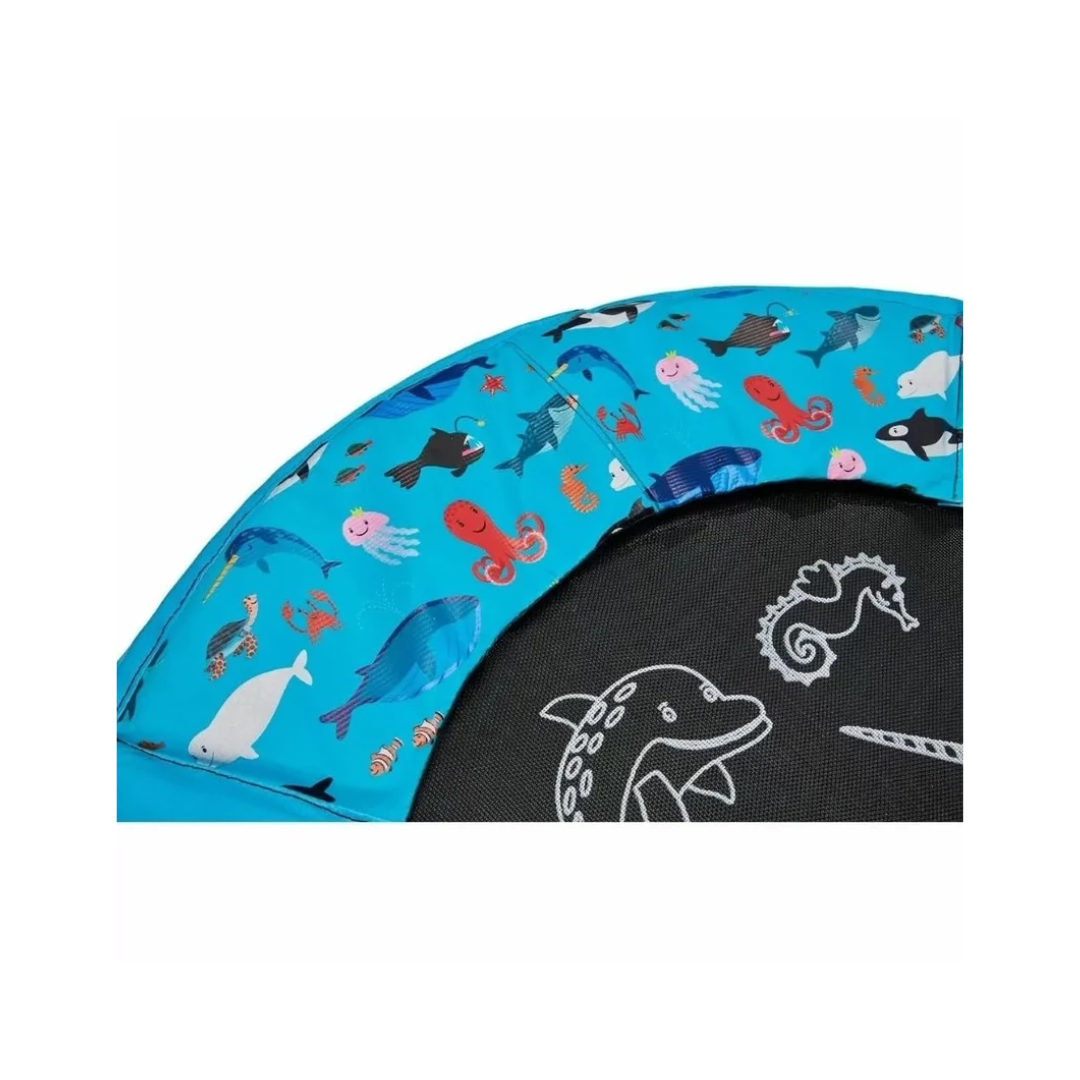 Plum Junior Ocean Bouncer with Sounds | Spring-Free Kids Trampoline with Handle for Ages 18 Months+