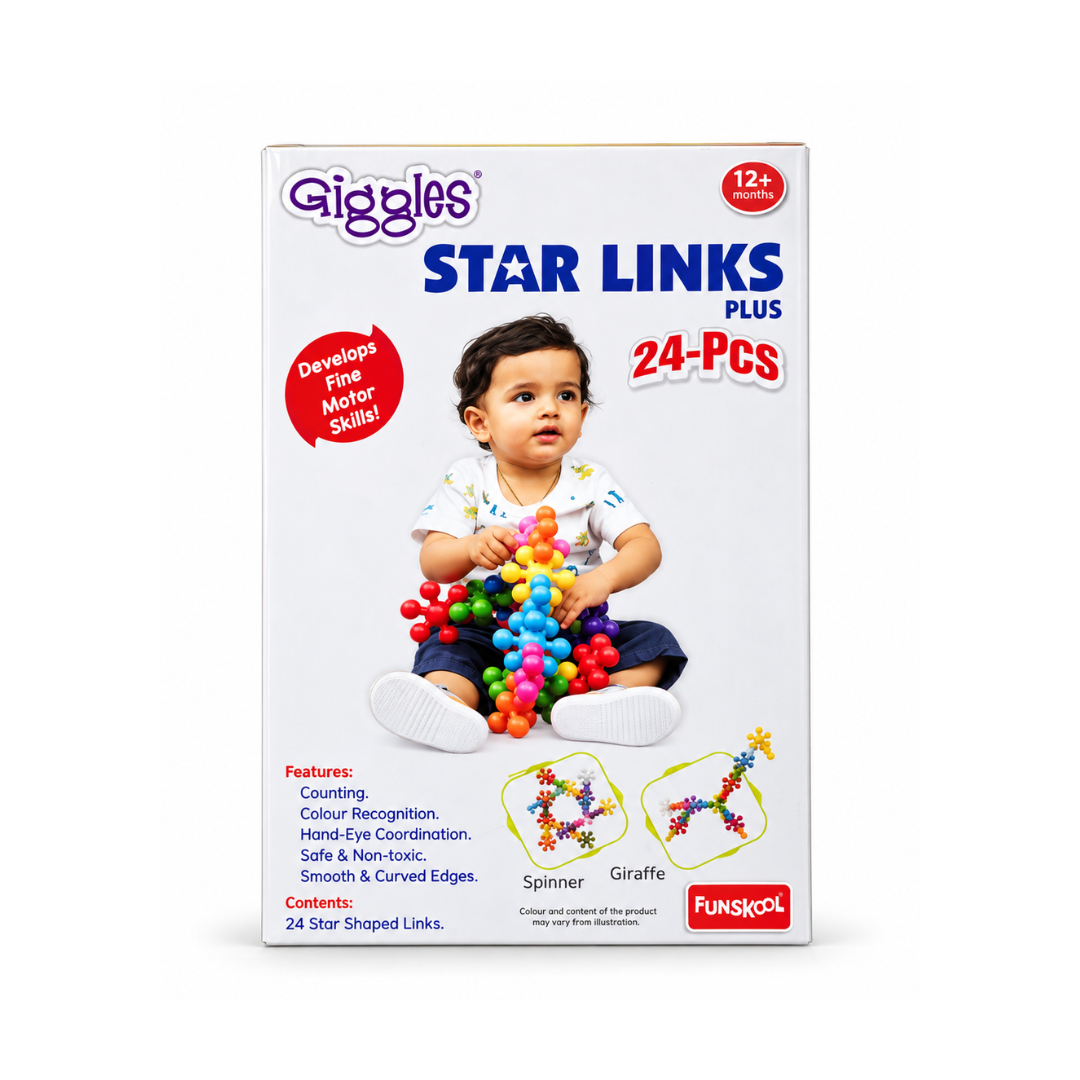 Funskool Giggles - Star Links Plus - 24pcs, Multi-Coloured