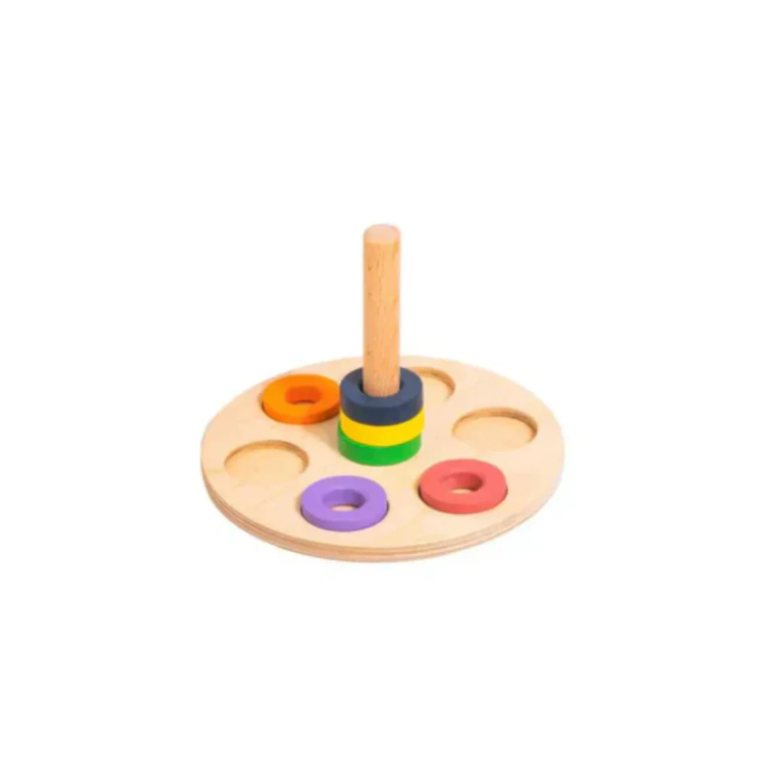 Curious Cub Flexible Stacker – Wooden Montessori Stacking & Sorting Toy