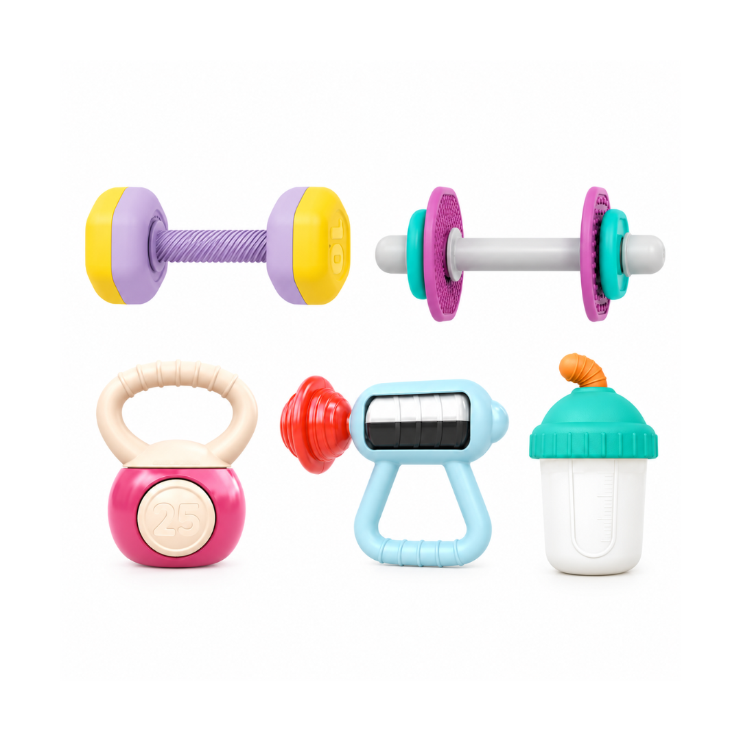 Hola Baby Gym Teethers & Rattles Gift Set 10-Piece Newborn Sensory Toy Set