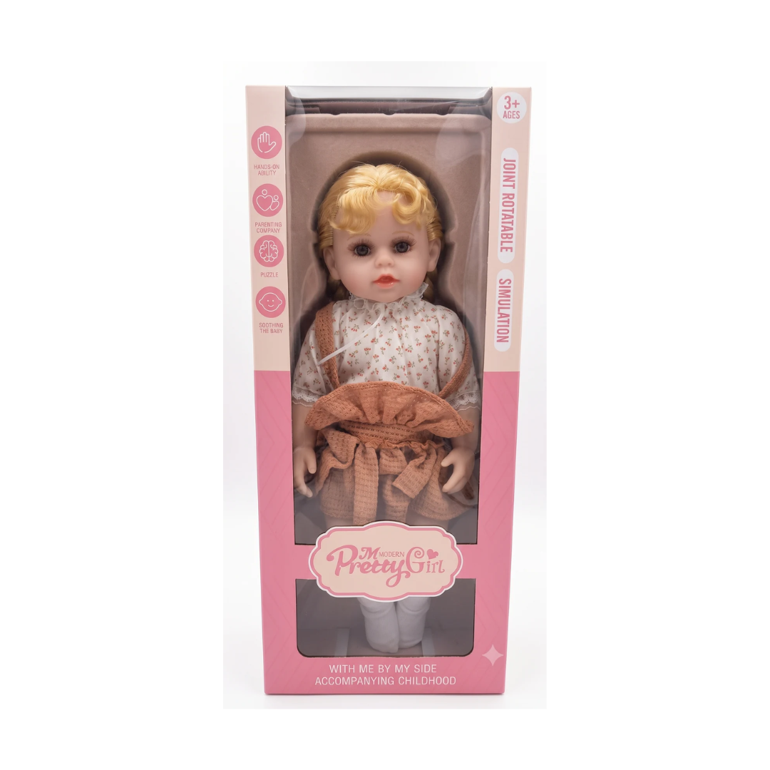 Modern Pretty Girl Baby Doll with Rotatable Joints, Dress & Pacifier – 3+ Years