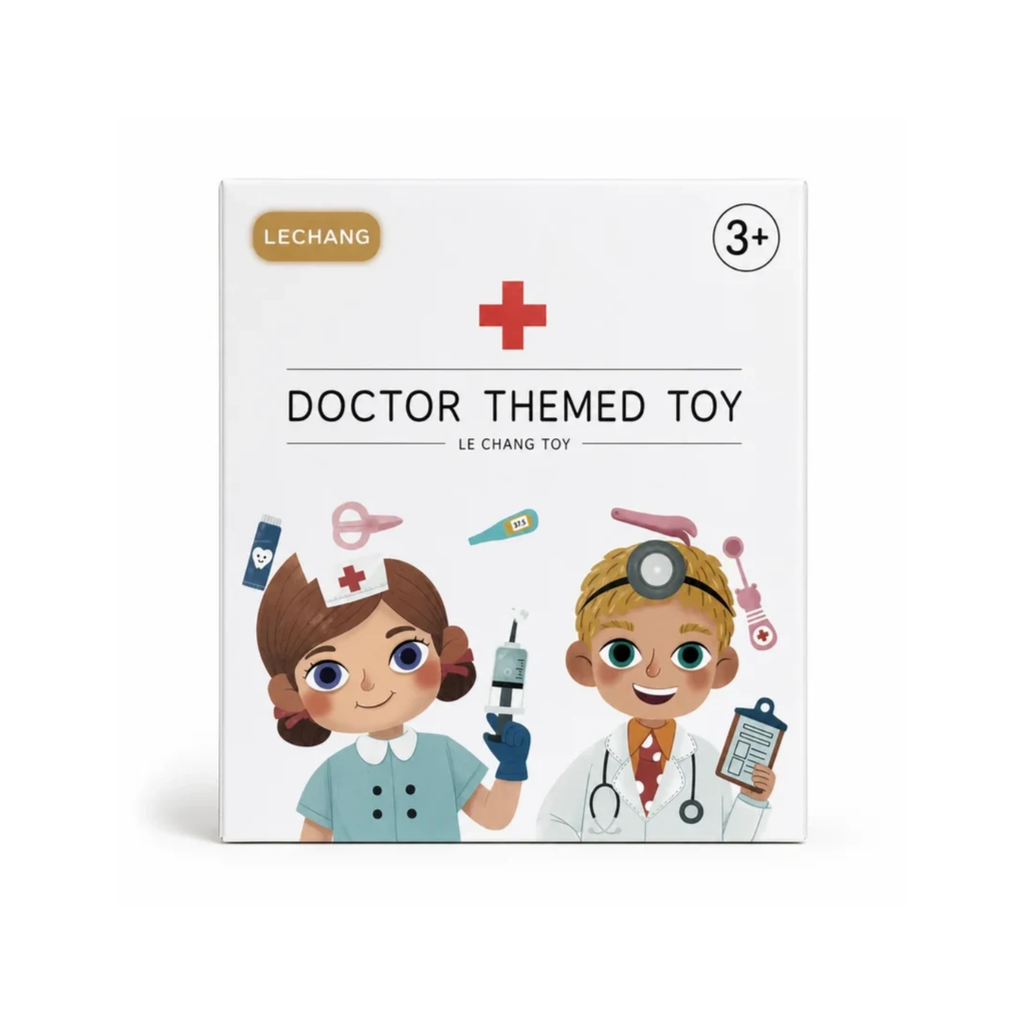 Wooden Doctor Themed Toy Set for Kids – Pretend Play Medical Role Play Kit