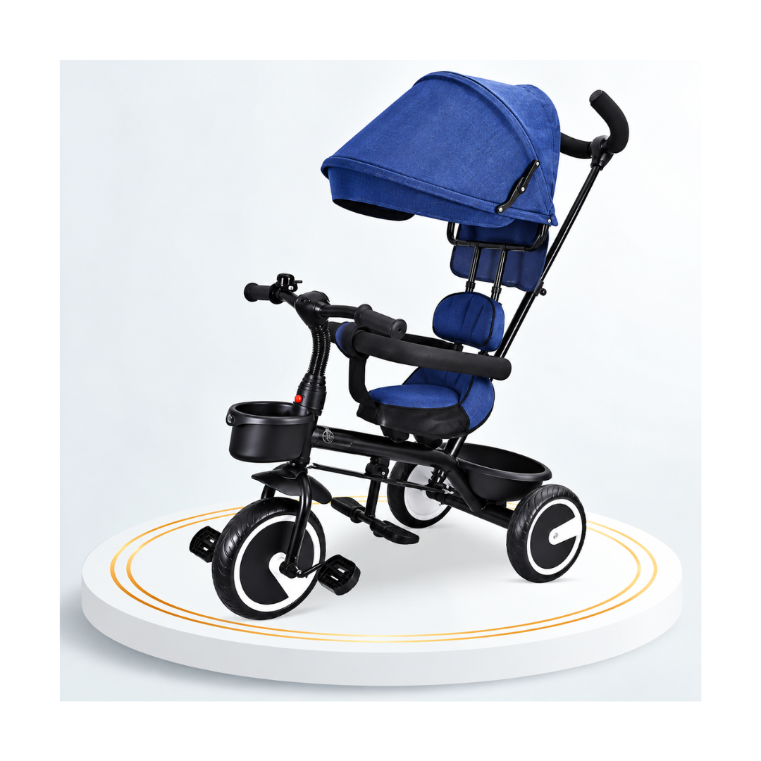 R For Rabbit Tiny Toes T30 Ace Tricycle For Kids With Adjustable Parental Control Denim Blue
