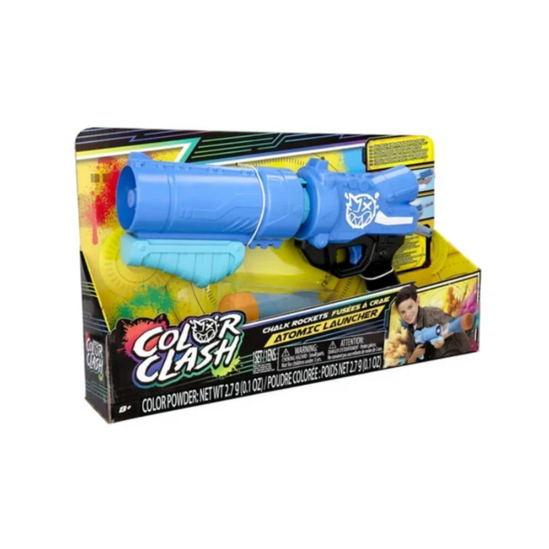 Funskool Color Clash Atomic Launcher with Extra Ammo, Chalk Filled Rocket, Pump Action