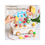 Rainbow Toys Wooden Ice Cream Cart Playset for Kids