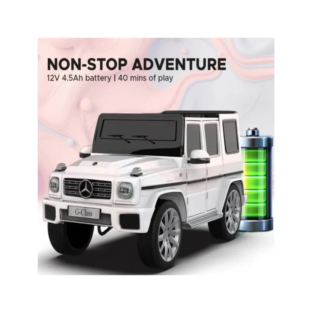 EMotorad Formula Fun Battery Oprated Mercedes Benz G-Wagon Ride-On Car, White