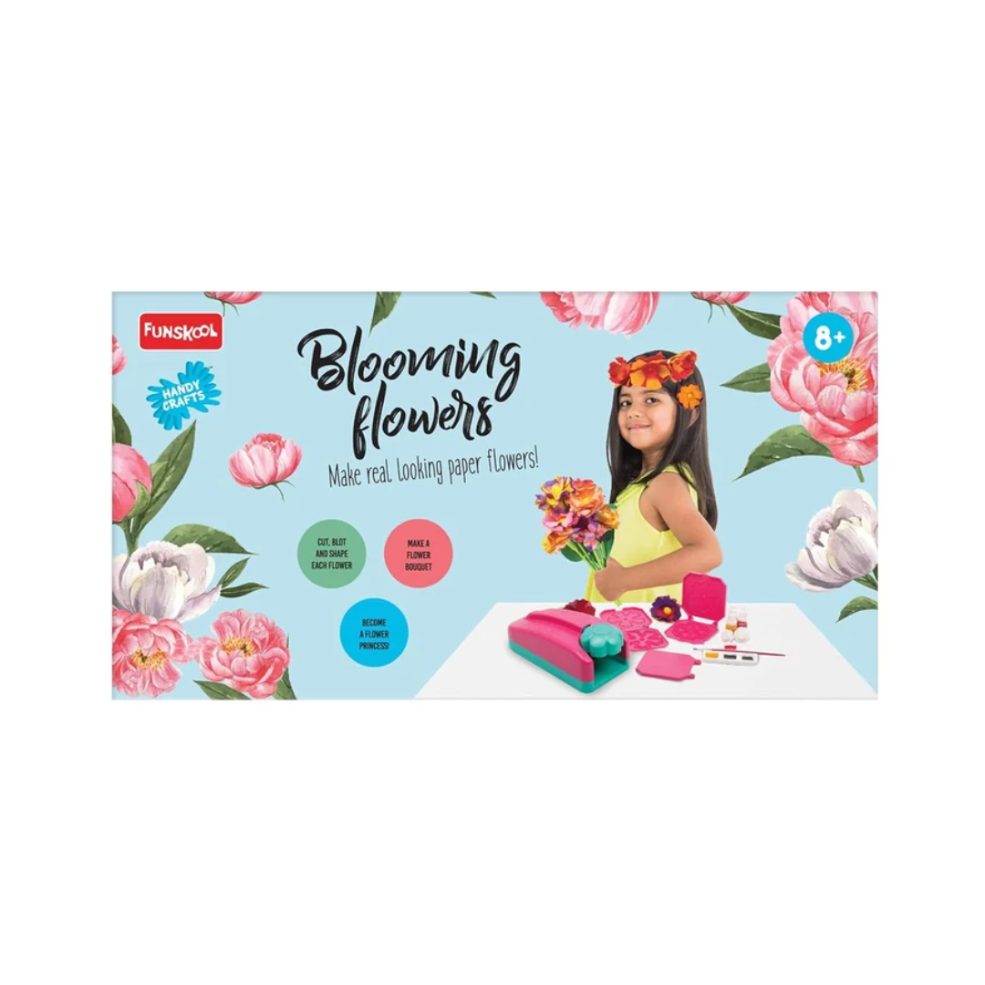 Funskool Handycrafts Blooming Flowers, Paper Flower Making kit, Make Real Looking Paper Flowers,Art and Craft Kit,